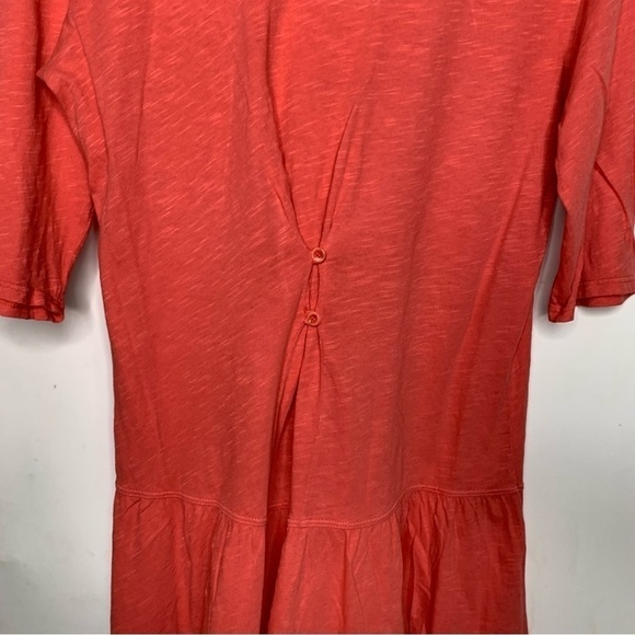 Anthropologie Left of Center Womens Size M Short Sleeve Coral Pink Peplum Hem - Picture 4 of 5